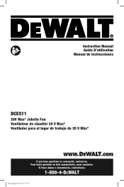 Dewalt DCE511B Instructional Manual - Type 1