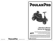 Poulan PP105G30 Rider Operation Manual