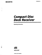 Sony HCD-541 Primary User Manual