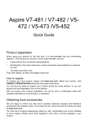 Acer Aspire V5-472 Quick Guide