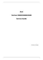 Acer Veriton X680G Acer Veriton X680G Desktop Service Guide