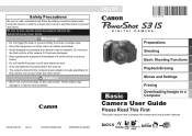 Canon 1101B001 PowerShot S3 IS Camera User Guide Basic
