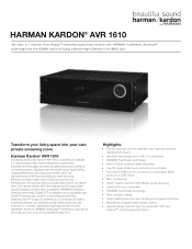 Harman Kardon AVR 1610 Spec Sheet