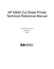 HP d640 HP D640 High-Volume Printer - Technical Reference Manual, C5630-90030