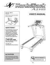 NordicTrack A2105 Treadmill User Manual