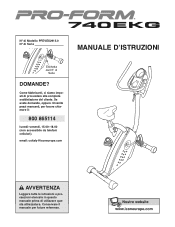 ProForm 740 Ekg Bike Italian Manual