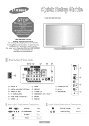 Samsung PN50A460S4D Quick Guide (easy Manual) (ver.1.0) (English)