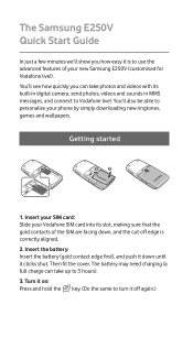 Samsung SGH E250 Quick Start Guide