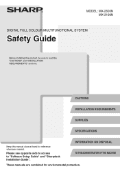Sharp MX-2600N Safety Guide