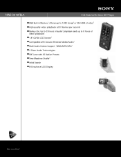 Sony NWZ-S618F Marketing Specifications