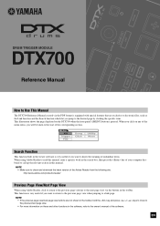 Yamaha DTX700 Reference Manual