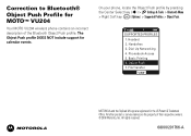 Motorola MOTO VU204 User Guide Insert