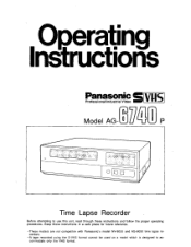 Panasonic AG6740 AG6740 User Guide