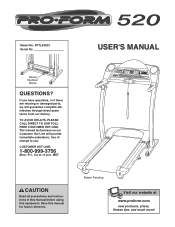 ProForm 520 Zni Treadmill English Manual