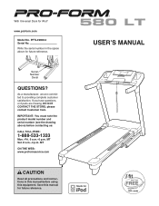 ProForm 580 Lt Treadmill English Manual