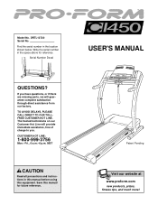 ProForm C1450 Treadmill English Manual
