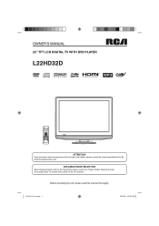 RCA L22HD32D User Guide & Warranty