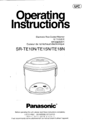 Panasonic SRTE15NVLVA SRTE10N User Guide