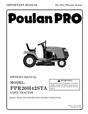 Poulan PPR20H42STA User Manual