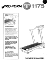 ProForm 117 Treadmill English Manual