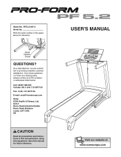 ProForm 5.2 Treadmill Uk Manual