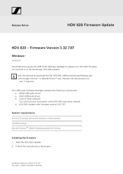 Sennheiser HDV 820 HDV 820 Firmware Update - Version 3.32.7.87 - Release Notes