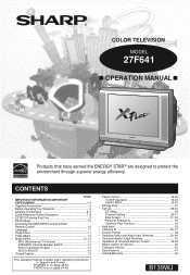 Sharp 27F641 27F641 Operation Manual