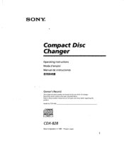 Sony CDX-828 Operating Instructions