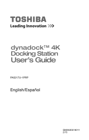 Toshiba PA5217U-1PRP dynadock 4k User's Guide for dynadock 4k