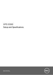 Dell XPS 13 9380 XPS 9380 Setup and Specifications