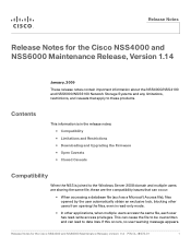 Linksys NSS4100 Release Notes for the Cisco NSS4000 and NSS6000 Series Network Storage System, Version 1.14