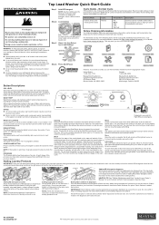 Maytag MVWX655D Quick Reference Manual