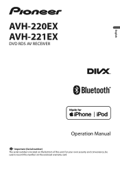 Pioneer AVH-220EX Owners Manual