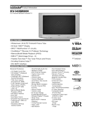 Sony KV-34XBR800 Marketing Specifications