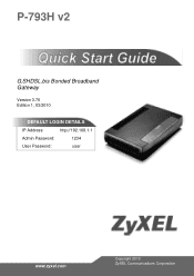 ZyXEL P-793H v2 Quick Start Guide