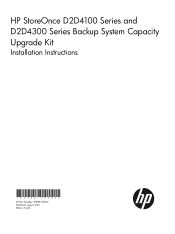 HP StoreOnce D2D4106fc HP D2D4100 and 4300 Series Backup System Capacity Upgrade installation instructions (EH986-90902, August 2013)