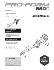 ProForm 550r Rower English Manual