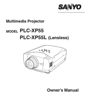 Sanyo PLC XP55 Owners Manual