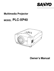 Sanyo PLC-XP40 Owners Manual