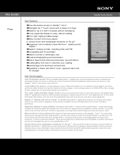 Sony PRS-900BC Marketing Specifications (black)