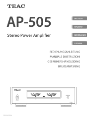 TEAC AP-505 Owners Manual DE IT NL SWE