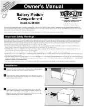 Tripp Lite SU20K3/3 Owner's Manual for Battery Module Compartment Model: SUBF2030 932653