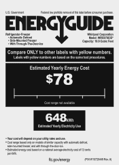 Whirlpool WRS970CIDM Energy Guide