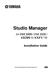 Yamaha DM1000 Studio Manager Installation Guide