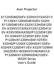 Acer X122 User Manual