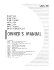 Brother International IntelliFax-1550MC Users Manual - English