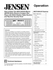 Jensen MCD9424RC Operation Manual