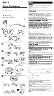 Sony MDR AS50G Operating Instructions