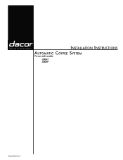 Dacor CM24 Installation Instruction - Automatic Coffee System