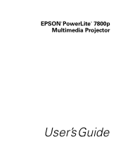 Epson 7800p User Manual